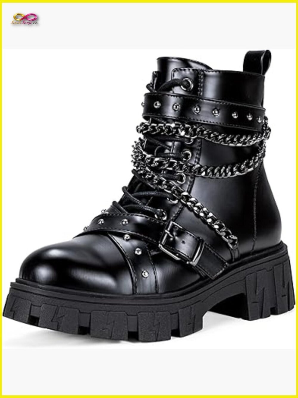 Women's Combat Ankle Boots Platform Chunky Heel Lug Sole Slip On